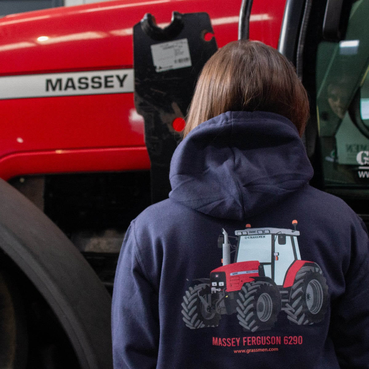 "Massey Ferguson 6290" Unisex Adults Navy Hoodie - Image 3