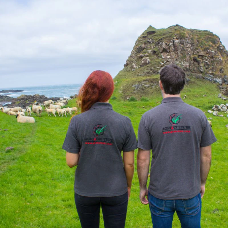 "AGRI is our CULTURE" Unisex Adults Charcoal Polo Shirt - Image 4