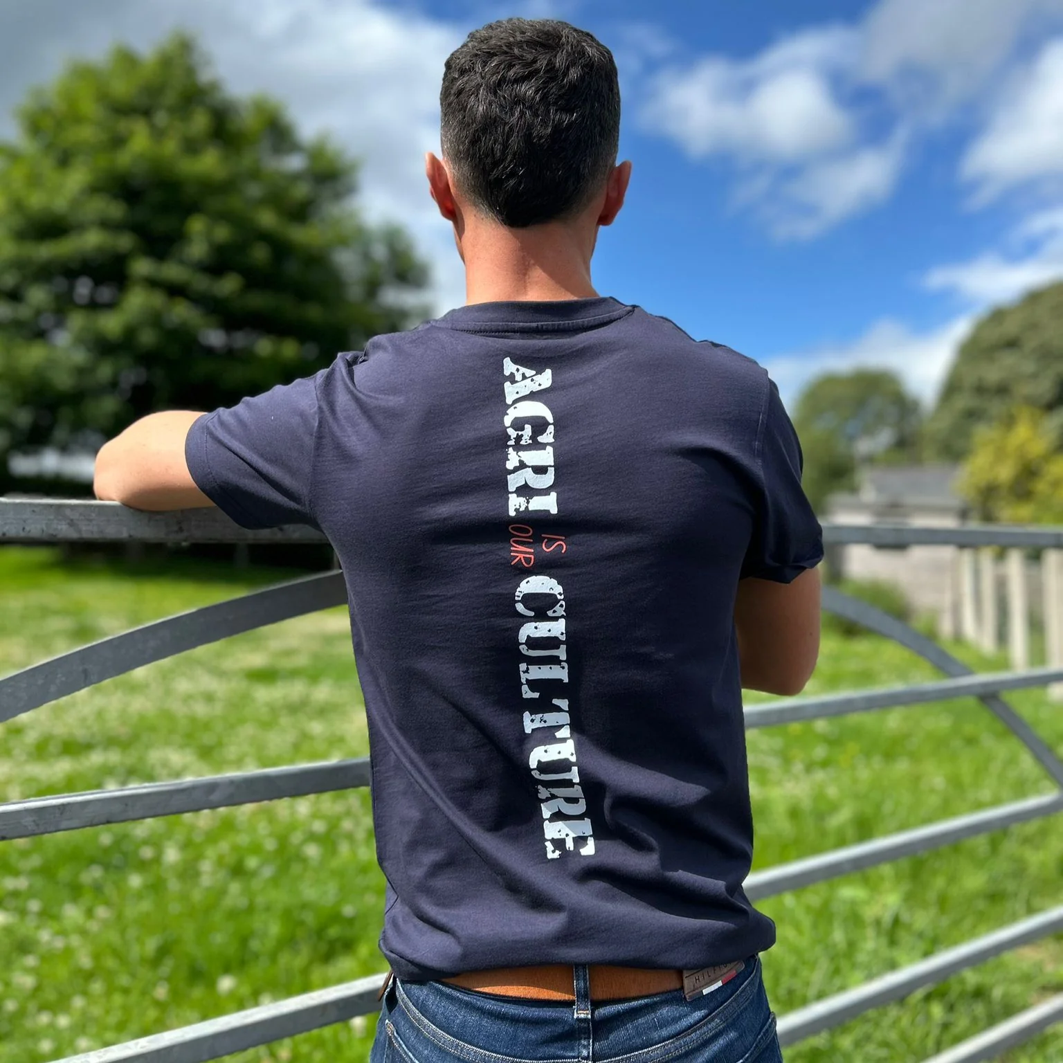 "Agri is our Culture" LUX. Adults Navy T-Shirt - Image 3