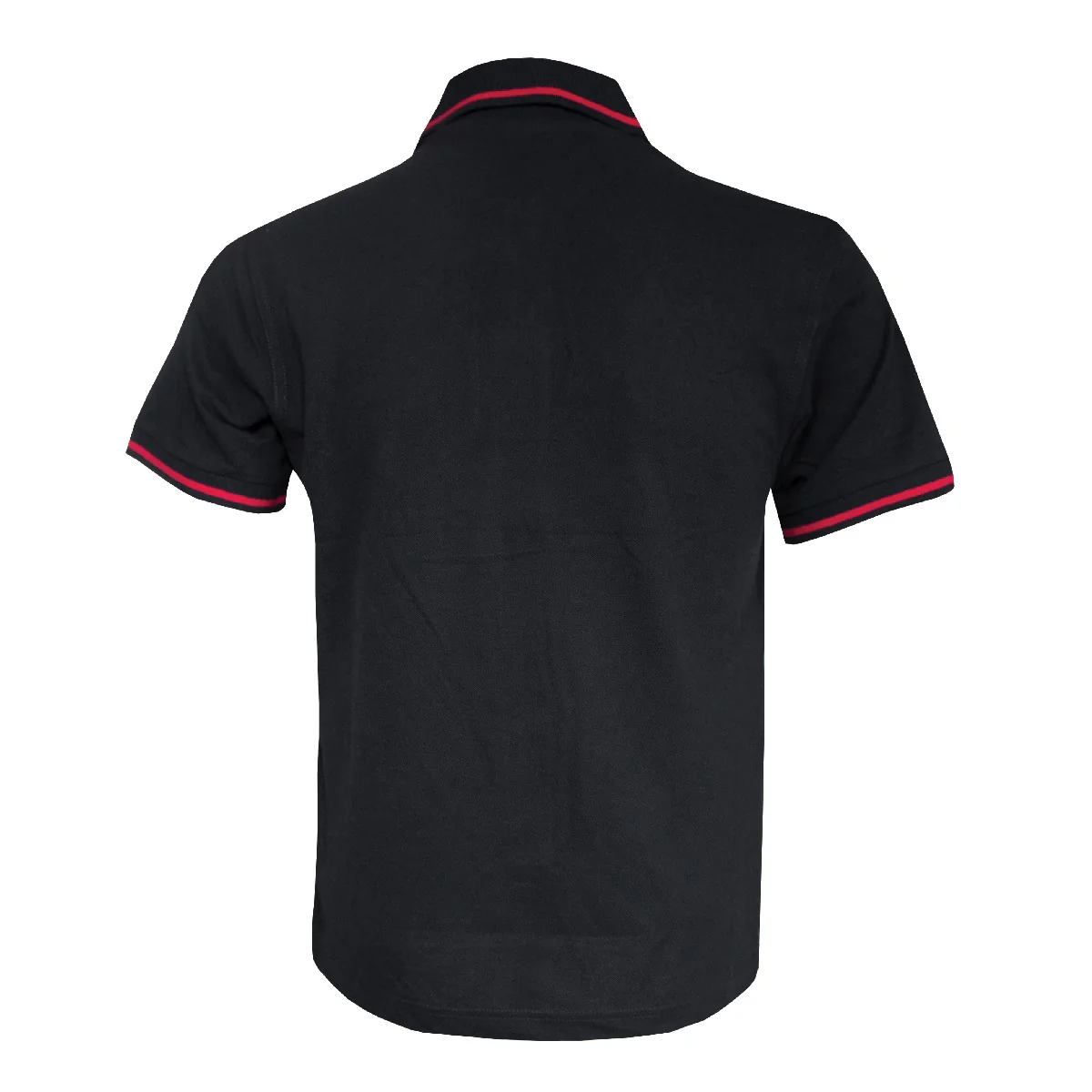 "GRASSMEN" Unisex Adults Two Toned Black & Red Polo Shirt - Image 2
