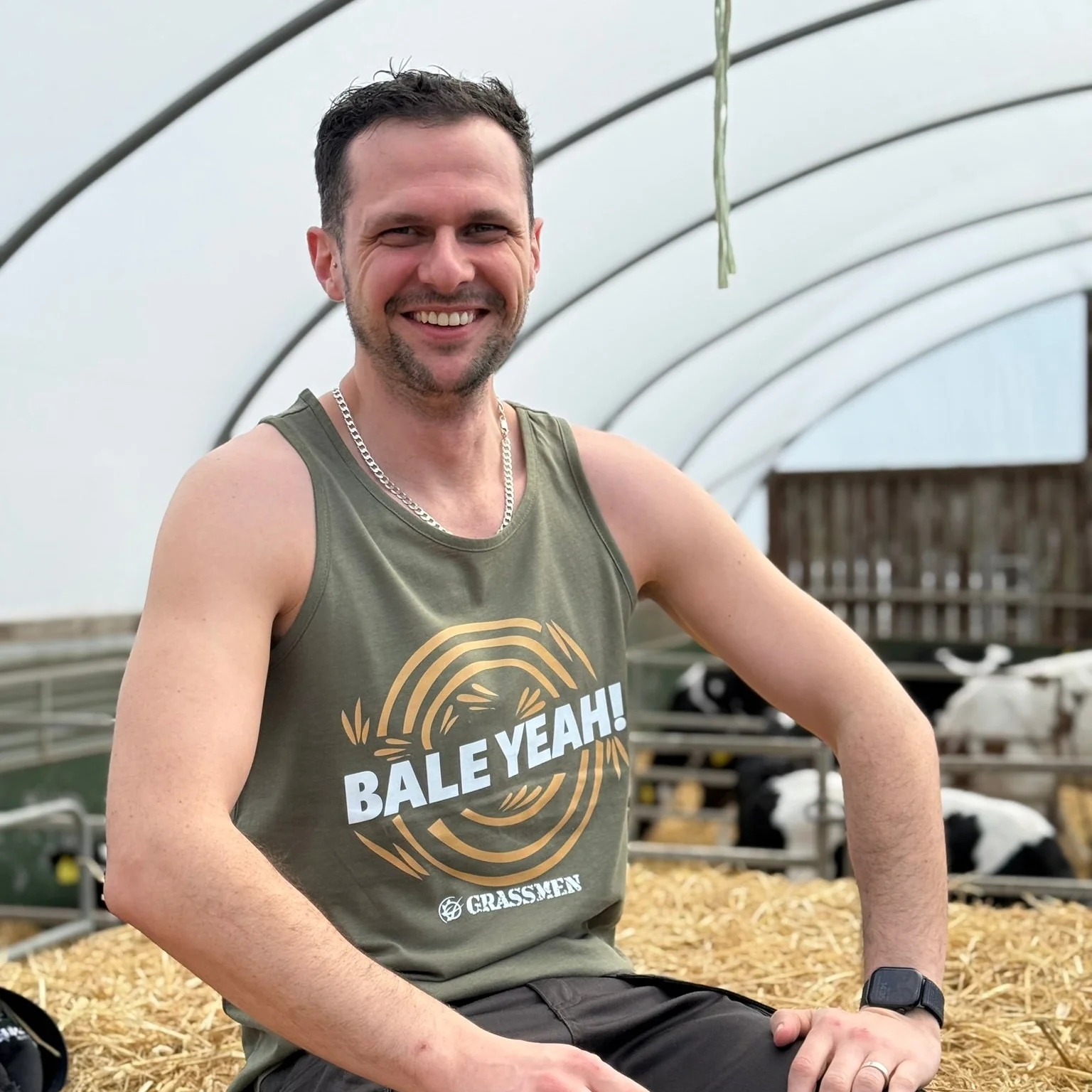 Bale Yeah! Tank Top - Olive - Image 2