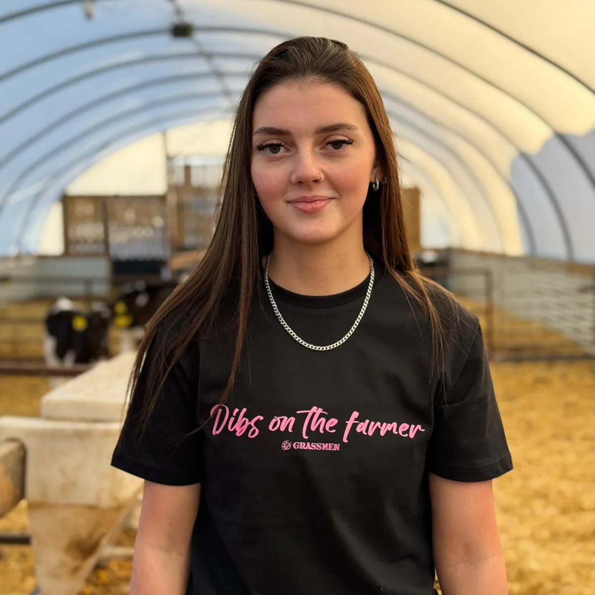 "Dibs on the Farmer" Novelty Adults Black T-Shirt - Image 2