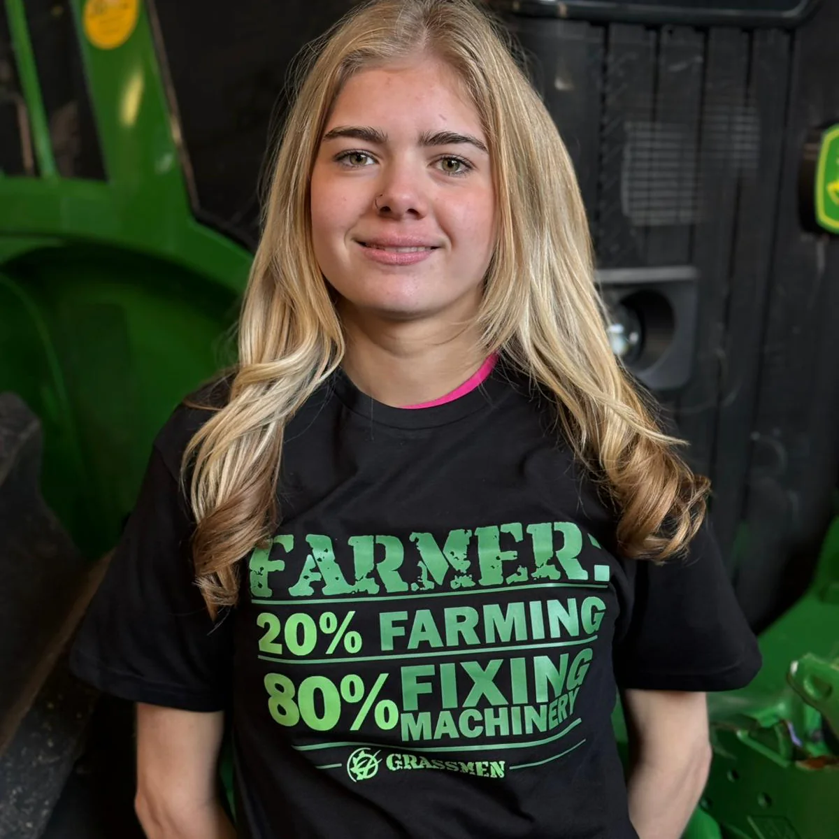"FARMER: 20% Farming 80% Fixing Machinery" Novelty Adults Black T-Shirt - Image 2