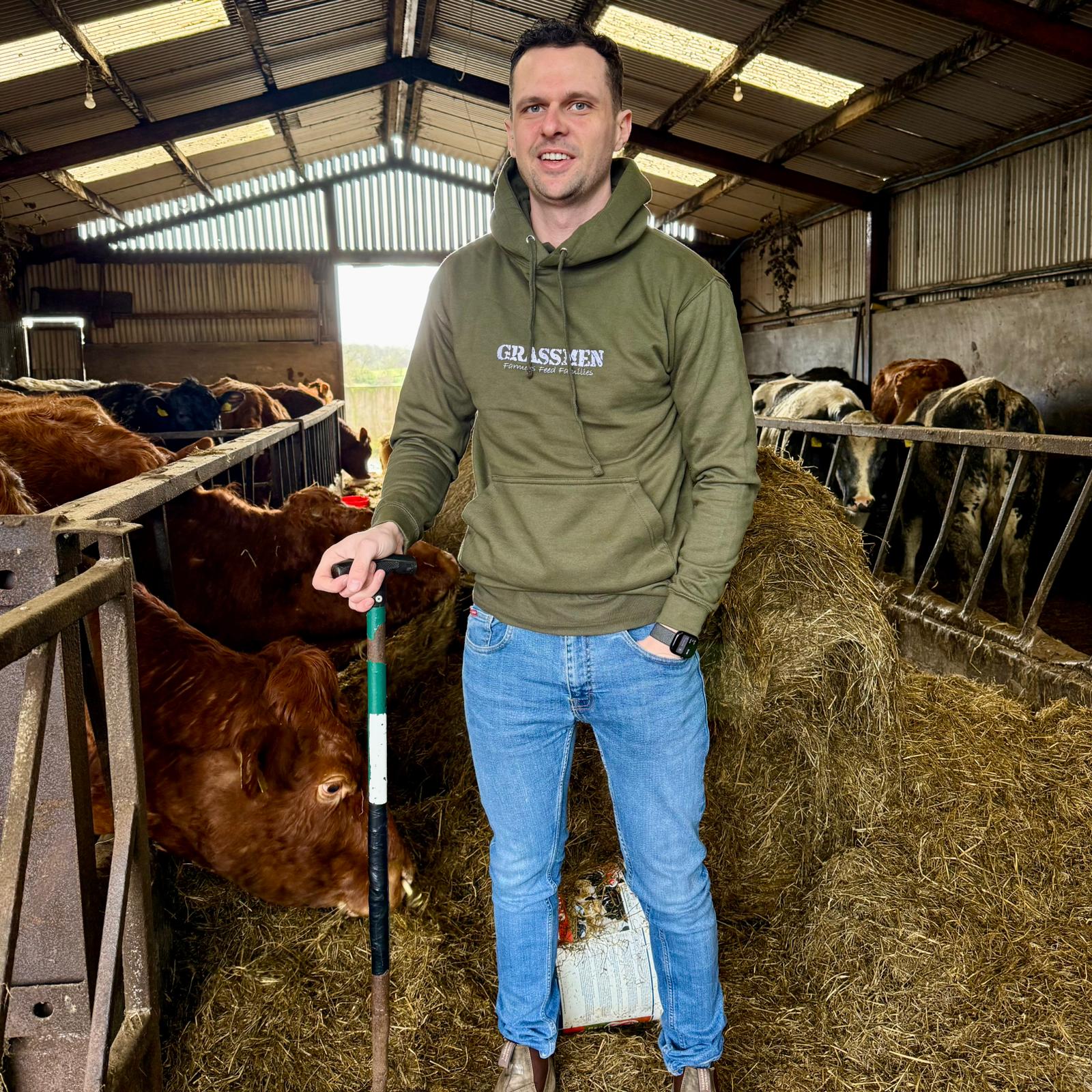 "Farmers Feed Families" Adults Khaki Green Hoodie - Image 12
