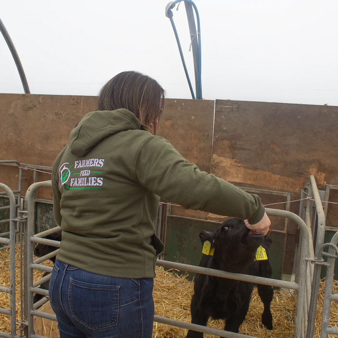 "Farmers Feed Families" Adults Khaki Green Hoodie - Image 16