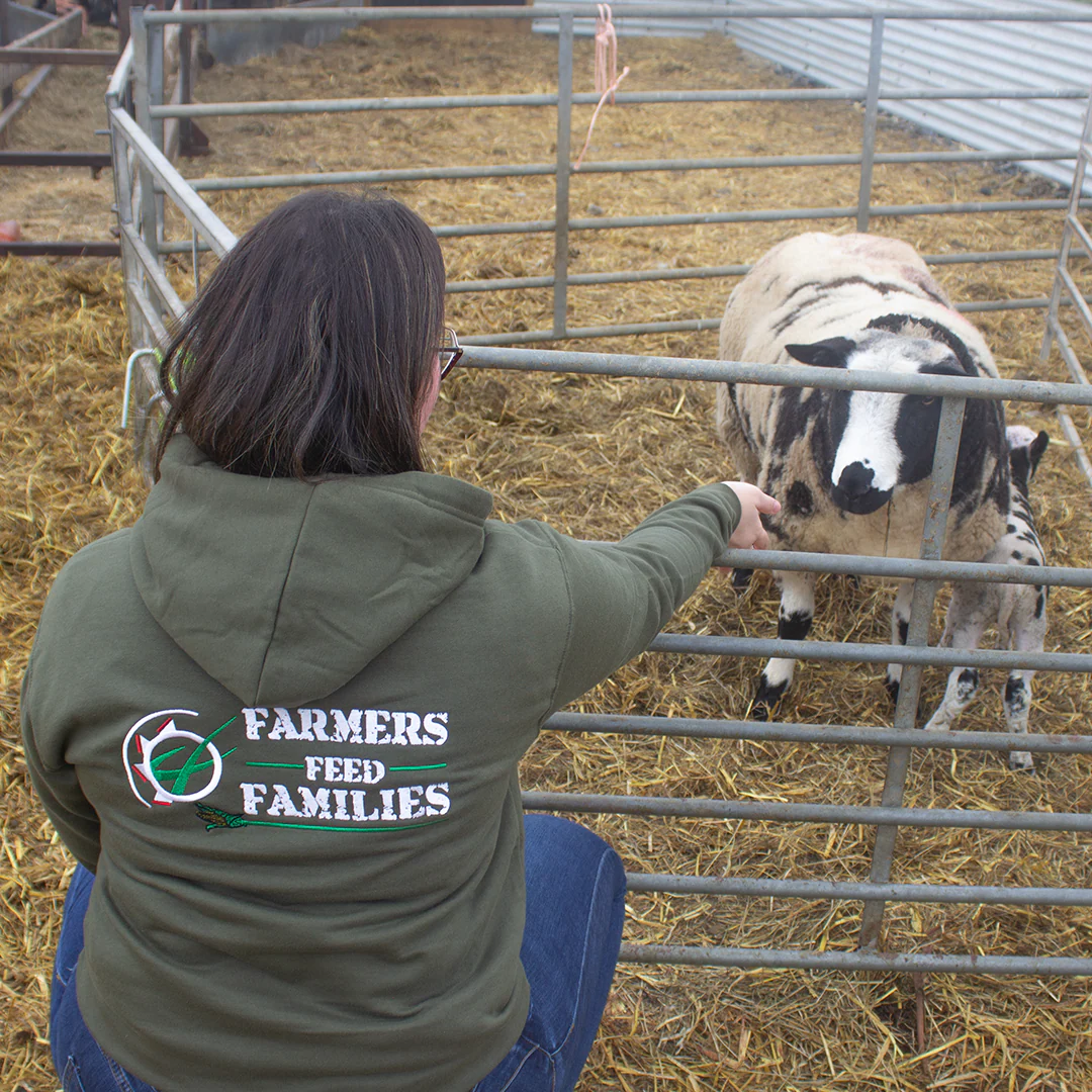 "Farmers Feed Families" Adults Khaki Green Hoodie - Image 17
