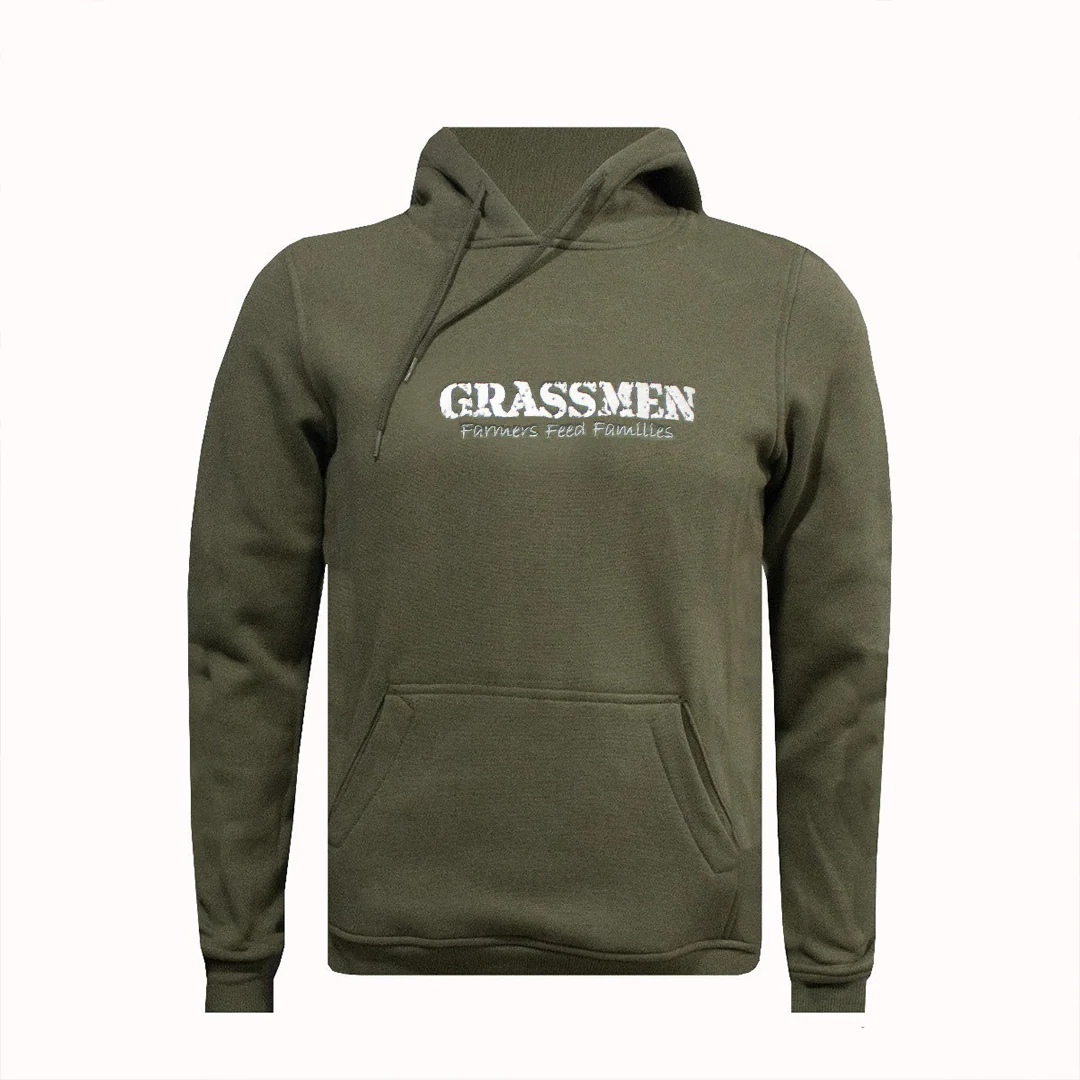 "Farmers Feed Families" Adults Khaki Green Hoodie - Image 3