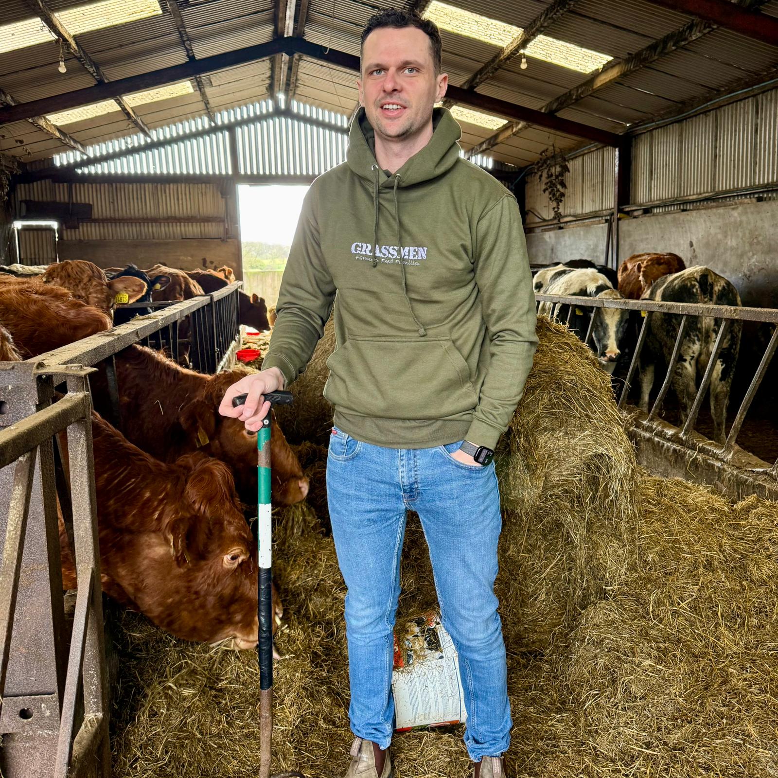 "Farmers Feed Families" Adults Khaki Green Hoodie - Image 6
