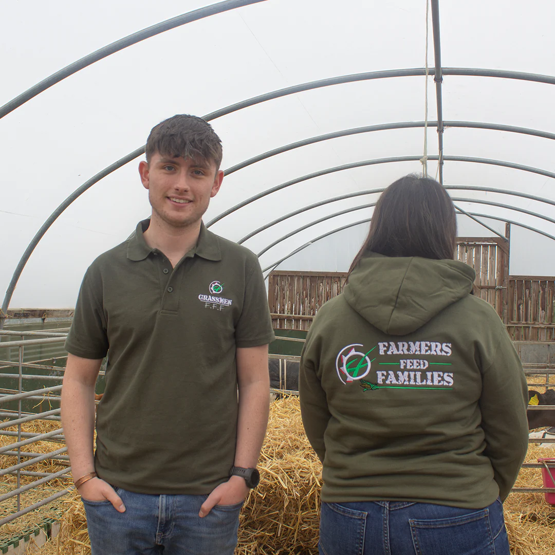 "Farmers Feed Families" Adults Khaki Green Polo Shirt - Image 4