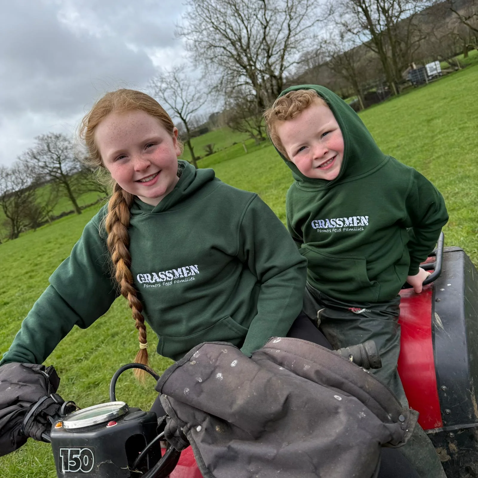 "Farmers Feed Families" Kids Bottle Green Hoodie - Image 20