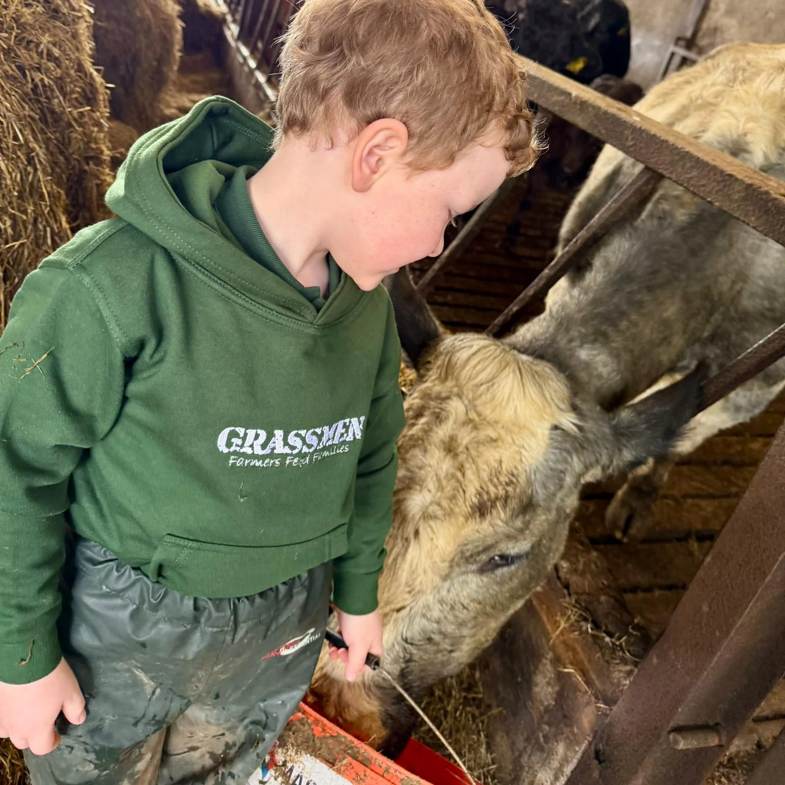 "Farmers Feed Families" Kids Bottle Green Hoodie - Image 22