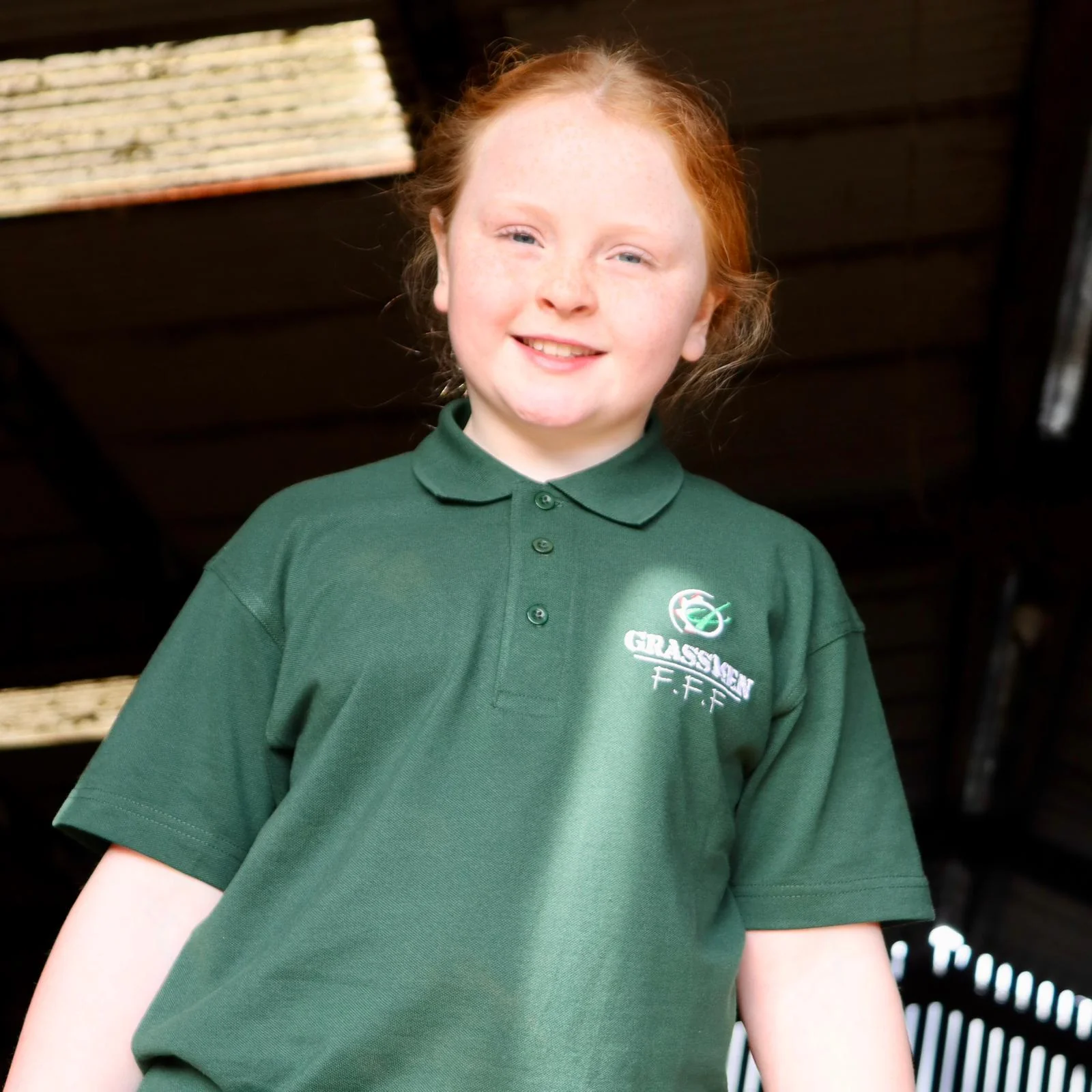 "Farmers Feed Families" Kids Bottle Green Polo Shirt - Image 5