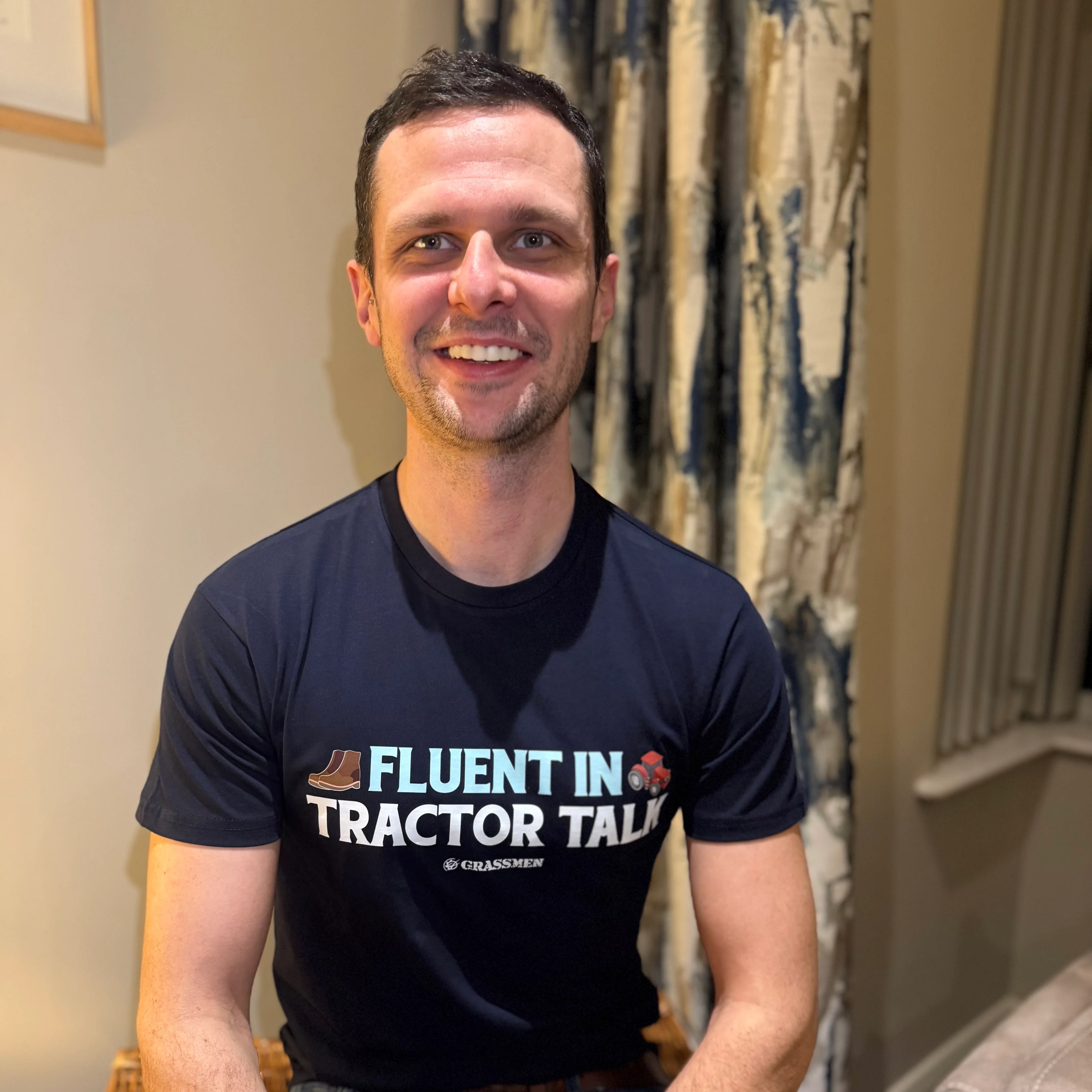 "Fluent In Tractor Talk" Novelty Adults Navy T-Shirt - Image 2
