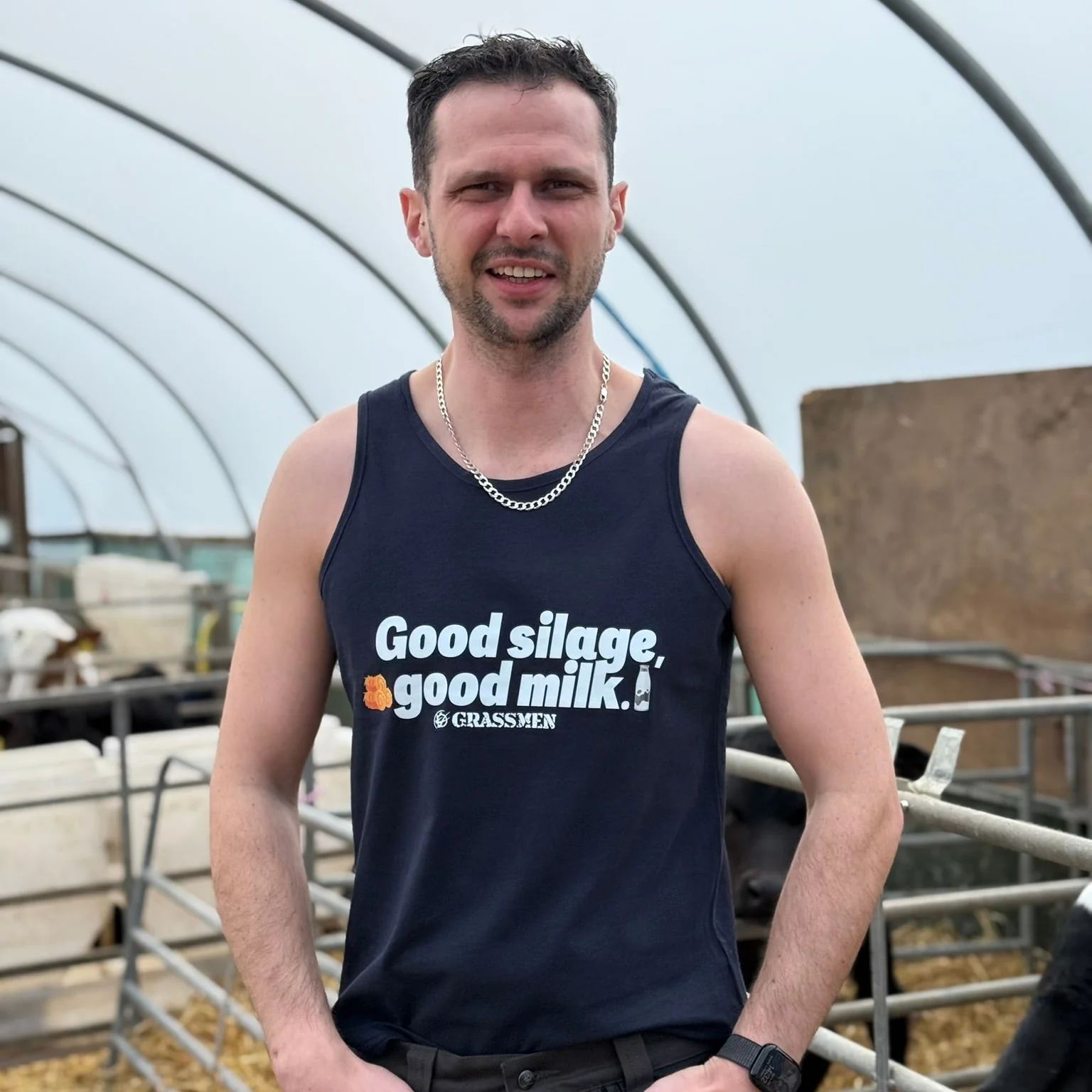 Good Silage, Good Milk Tank Top - Navy - Image 2