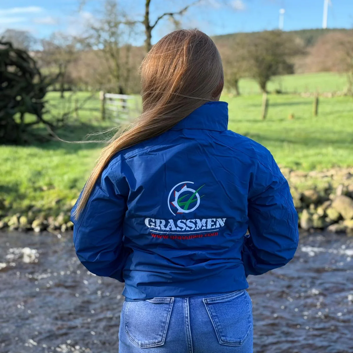 GRASSMEN Adults Drover Jacket - Blue - Image 4