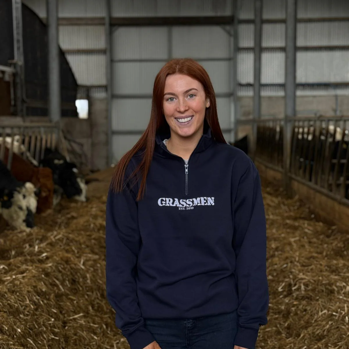 "AGRI IS OUR CULTURE" Adults Navy Pro 1/4 Zip Sweatshirt - Image 3