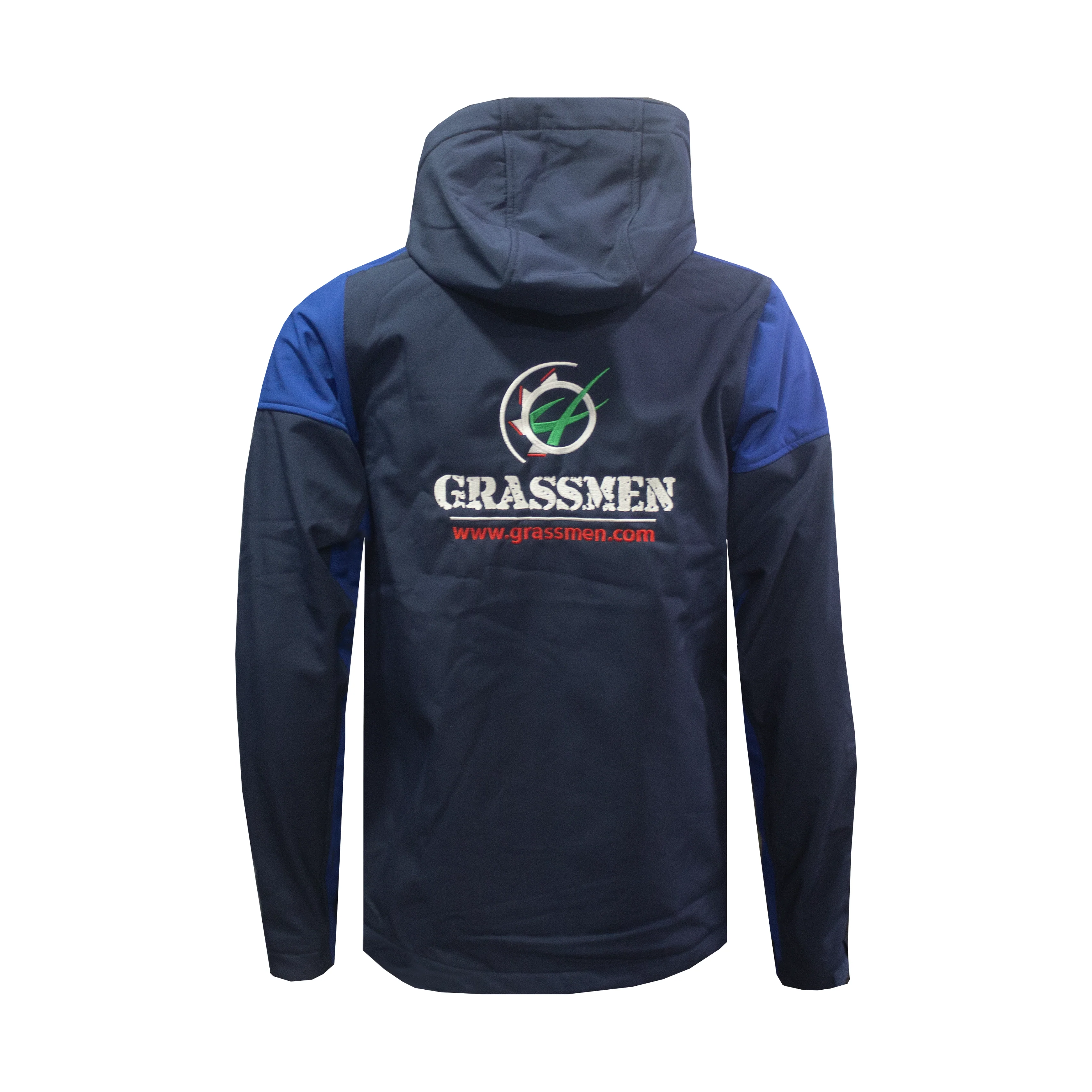 "GRASSMEN" Adults Prime Softshell Jacket Navy/Cobalt - Image 4