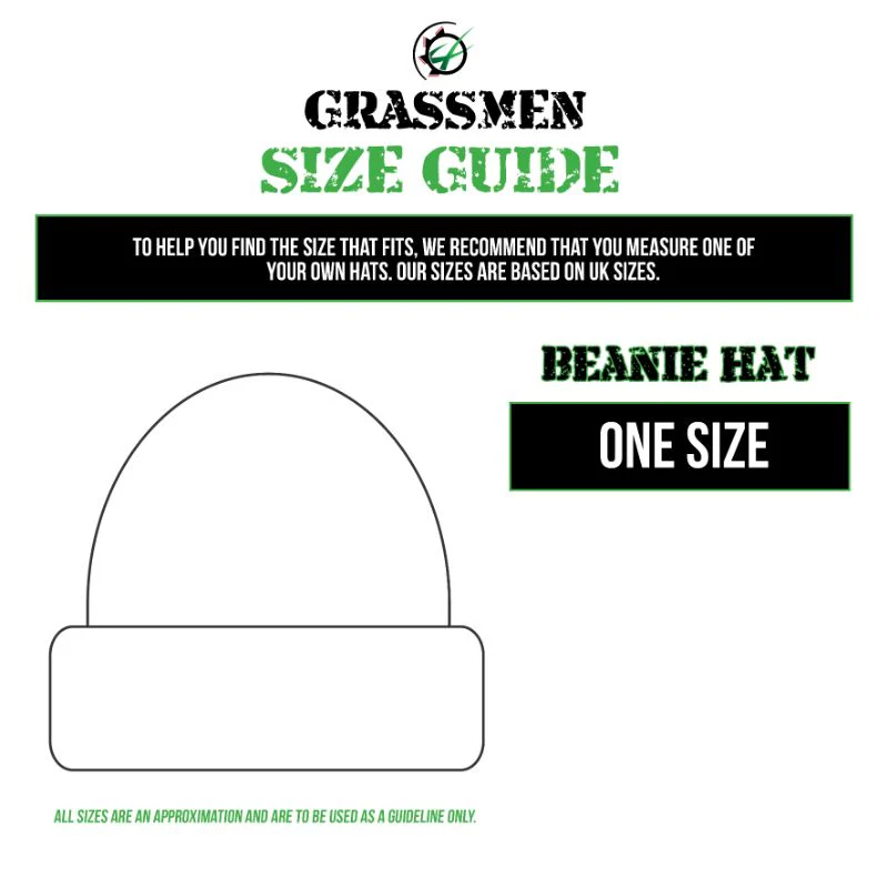 "GRASSMEN" Beanie Hat Black - Image 4
