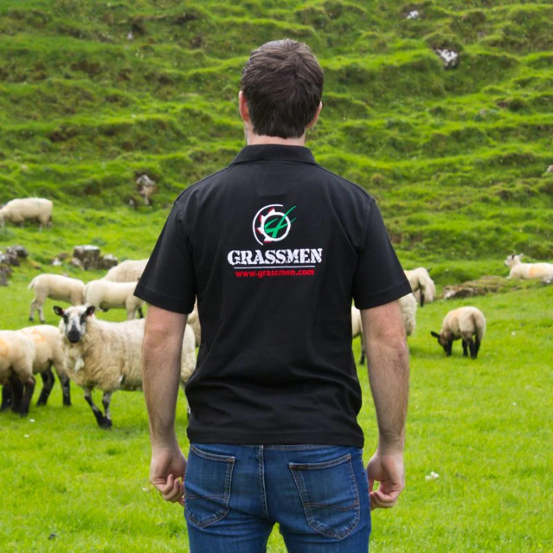"GRASSMEN" Unisex Adults Black Polo Shirt - Image 4
