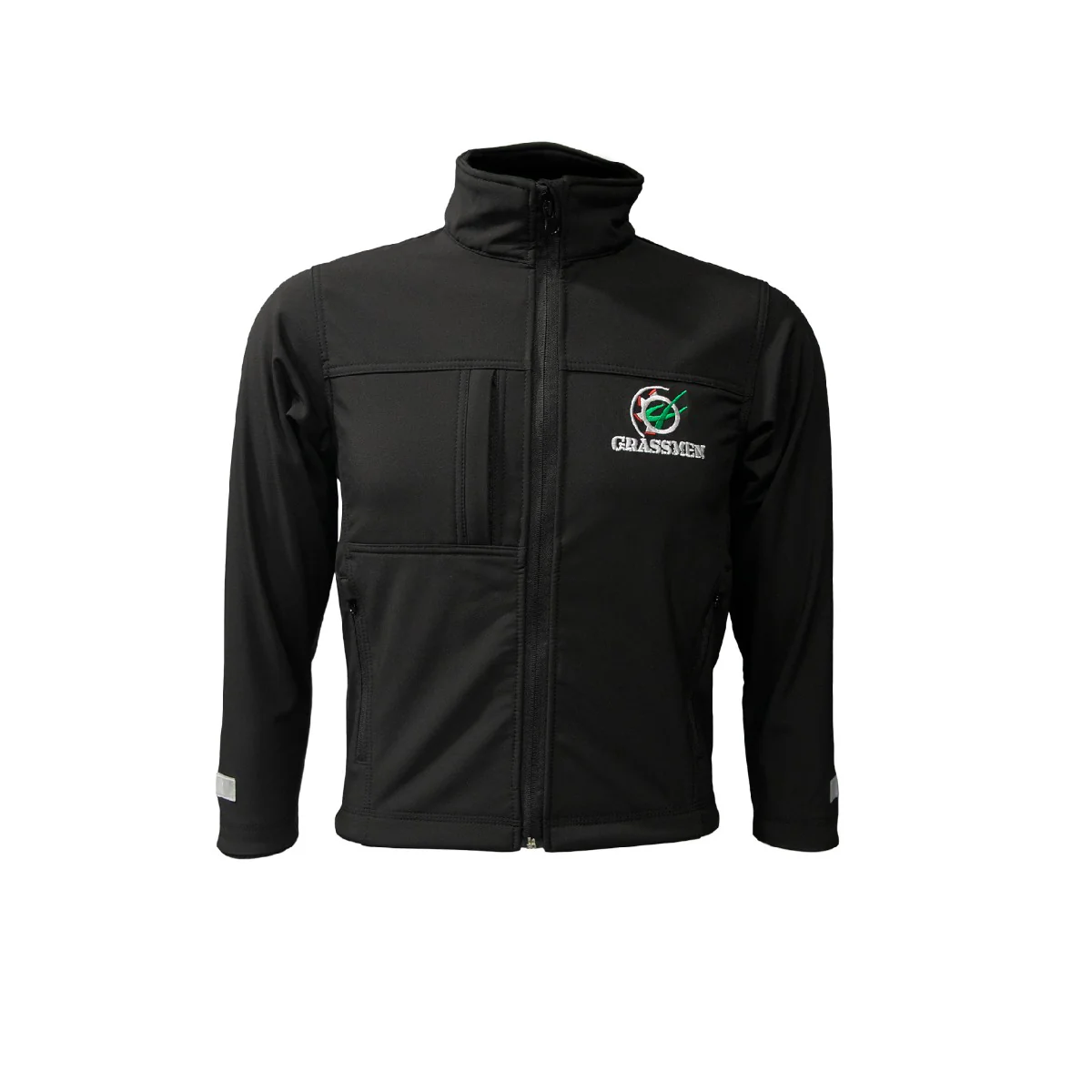"GRASSMEN" Kids Black Softshell Jacket