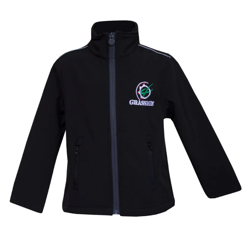 "GRASSMEN" Kids Black Softshell Jacket - Image 7