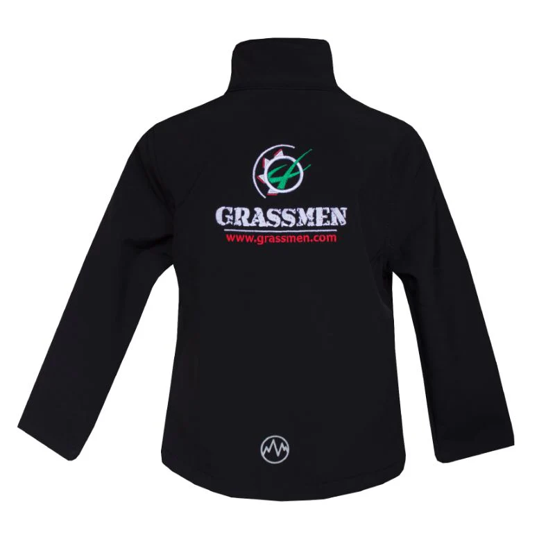 "GRASSMEN" Kids Black Softshell Jacket - Image 8