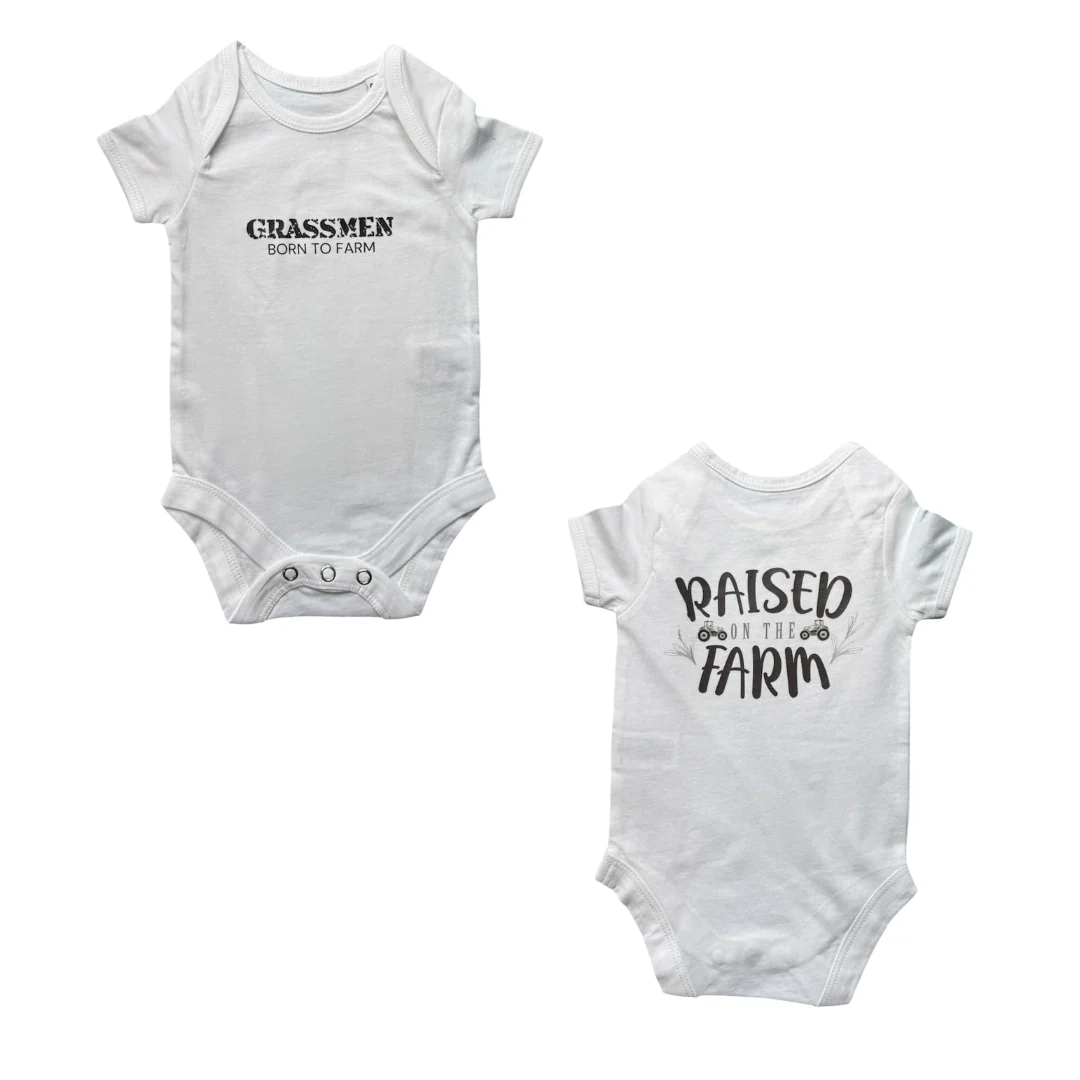 GRASSMEN Raised on the Farm Short Sleeved Baby Suit - Image 3