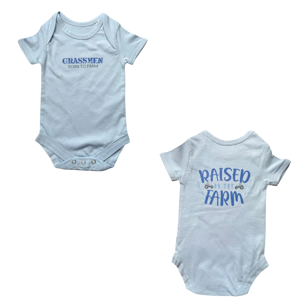 GRASSMEN Raised on the Farm Short Sleeved Baby Suit - Image 4