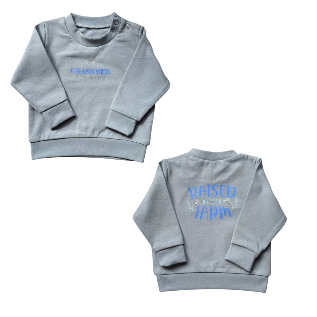 GRASSMEN Born to Farm - Raised on the Farm Sweatshirt - Image 3