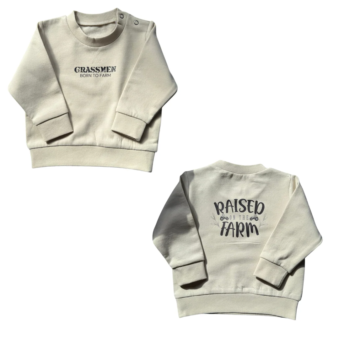GRASSMEN Born to Farm - Raised on the Farm Sweatshirt - Image 5