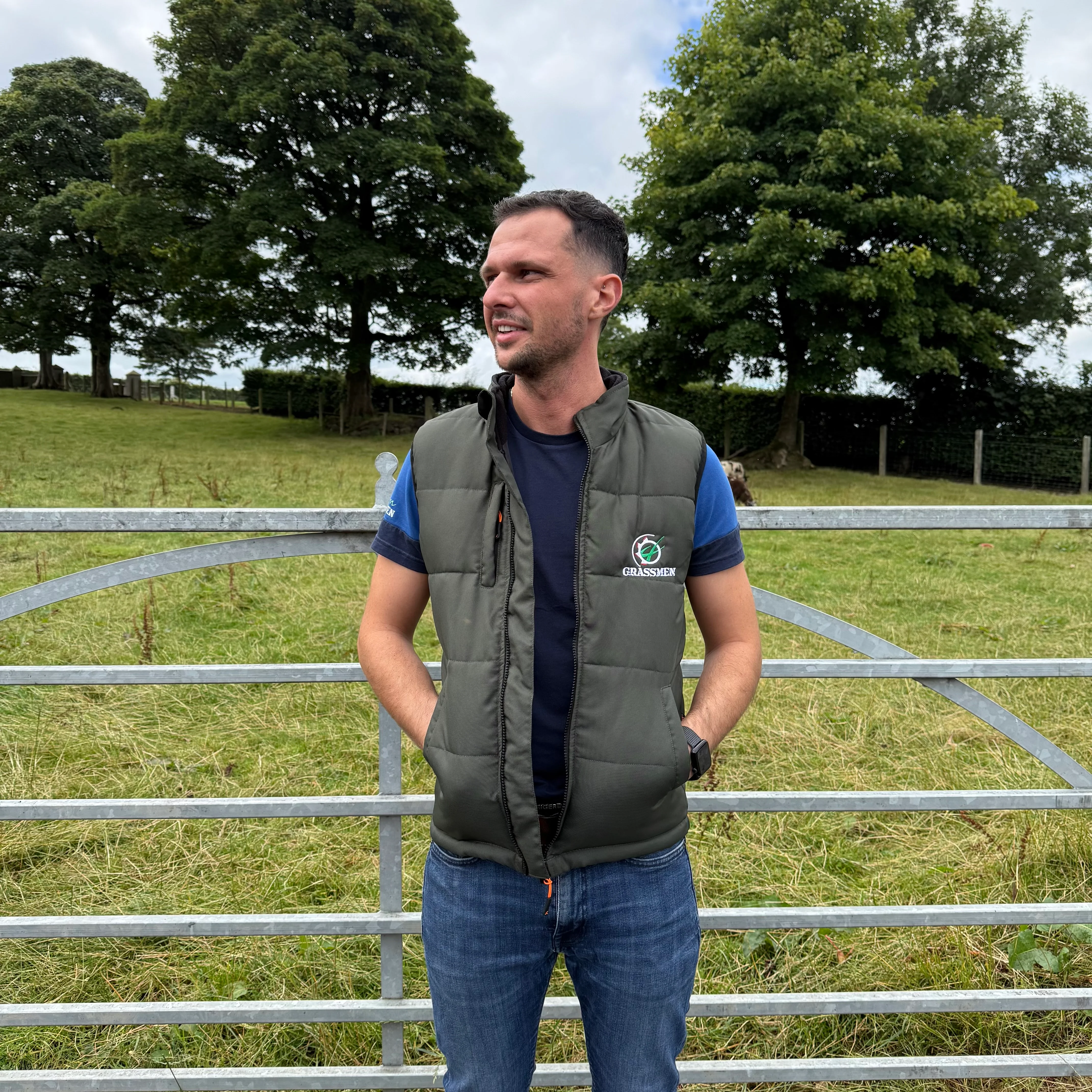 GRASSMEN Core Padded Bodywarmer Green - Image 13
