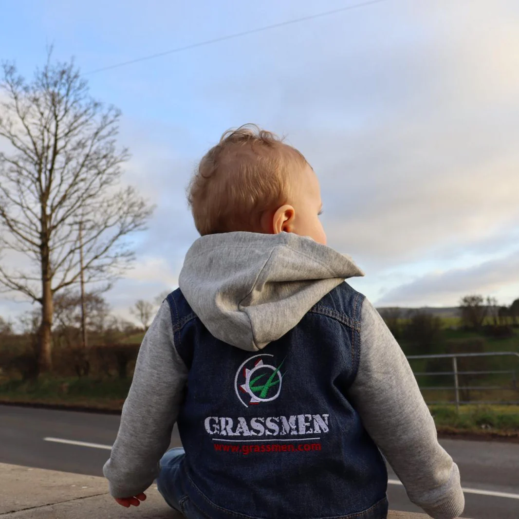 GRASSMEN Denim jacket with fleece hood and sleeves - Image 3