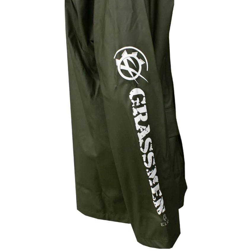 "GRASSMEN" Unisex Adults Green Waterproof Coat - Image 2