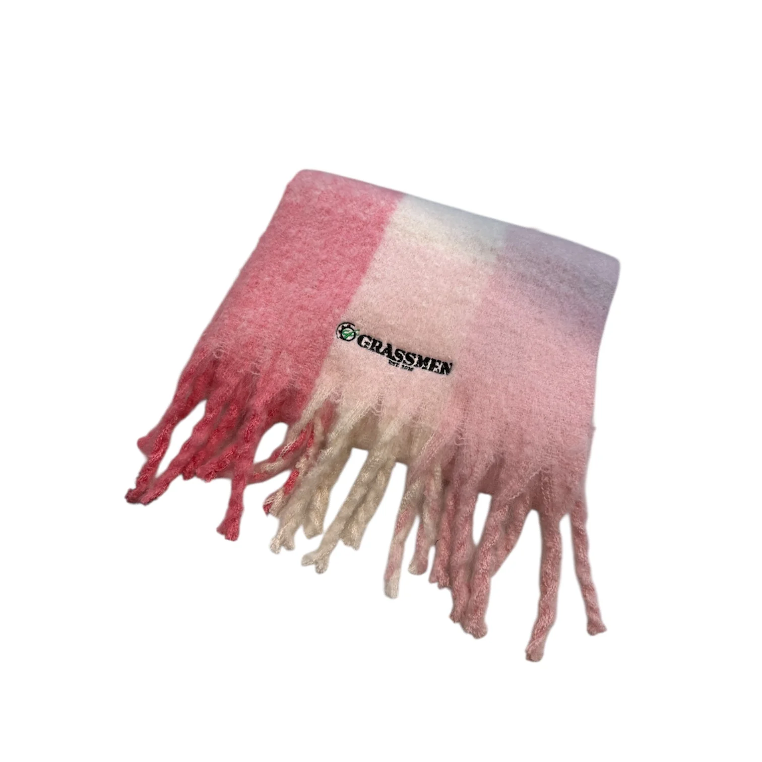 "GRASSMEN" Fluffy Check Scarf - Image 3