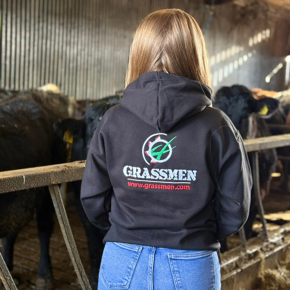 "GRASSMEN" Unisex Adults Black Hoodie - Image 5