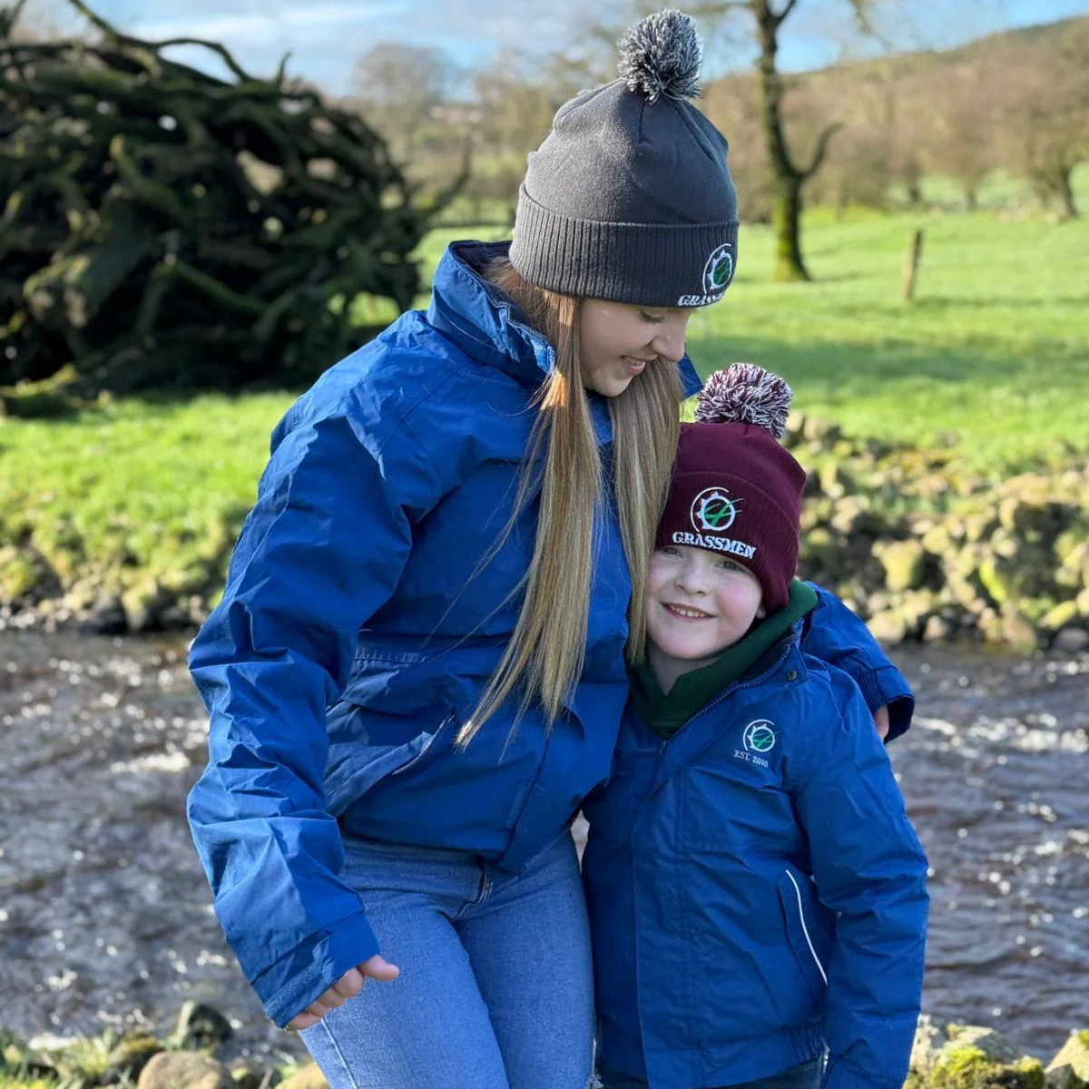 GRASSMEN Kids Drover Jacket - Blue - Image 4