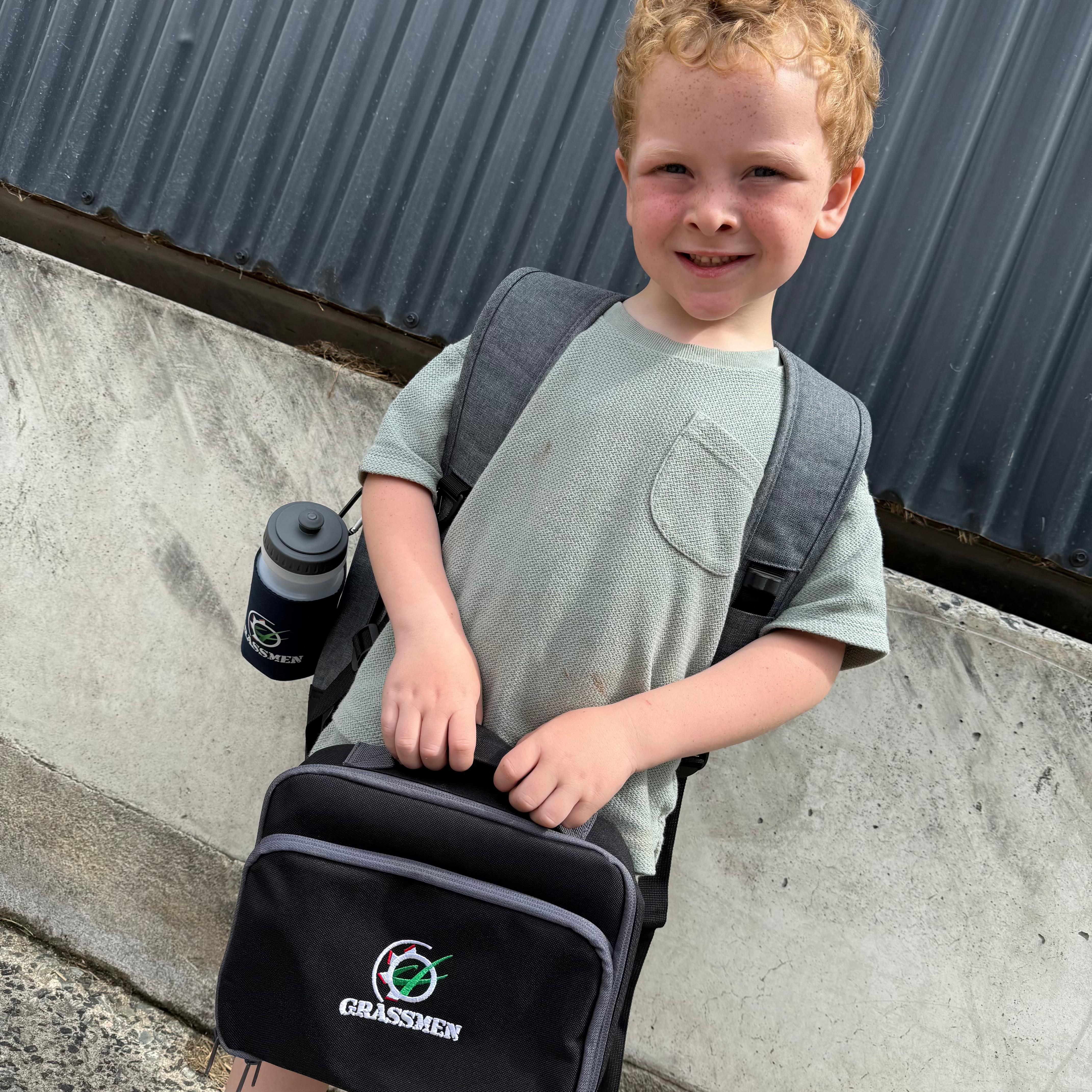 "GRASSMEN" Black Lunch Bag - Image 4