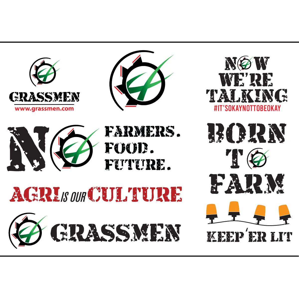 "GRASSMEN" School Sticker Set