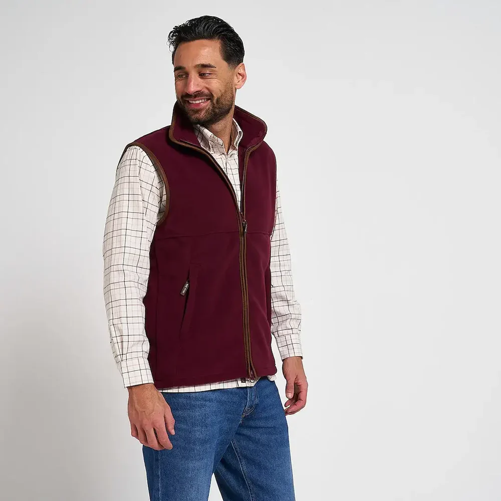Jack Pyke Men's Countryman Fleece Gilet Burgundy - Image 2