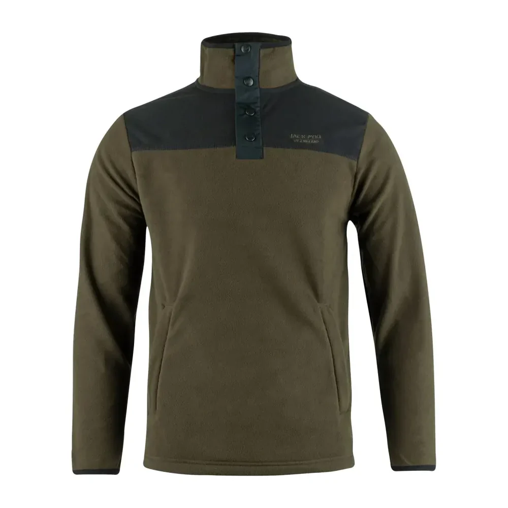 Jack Pyke Men's Snap Neck fleece Top Olive