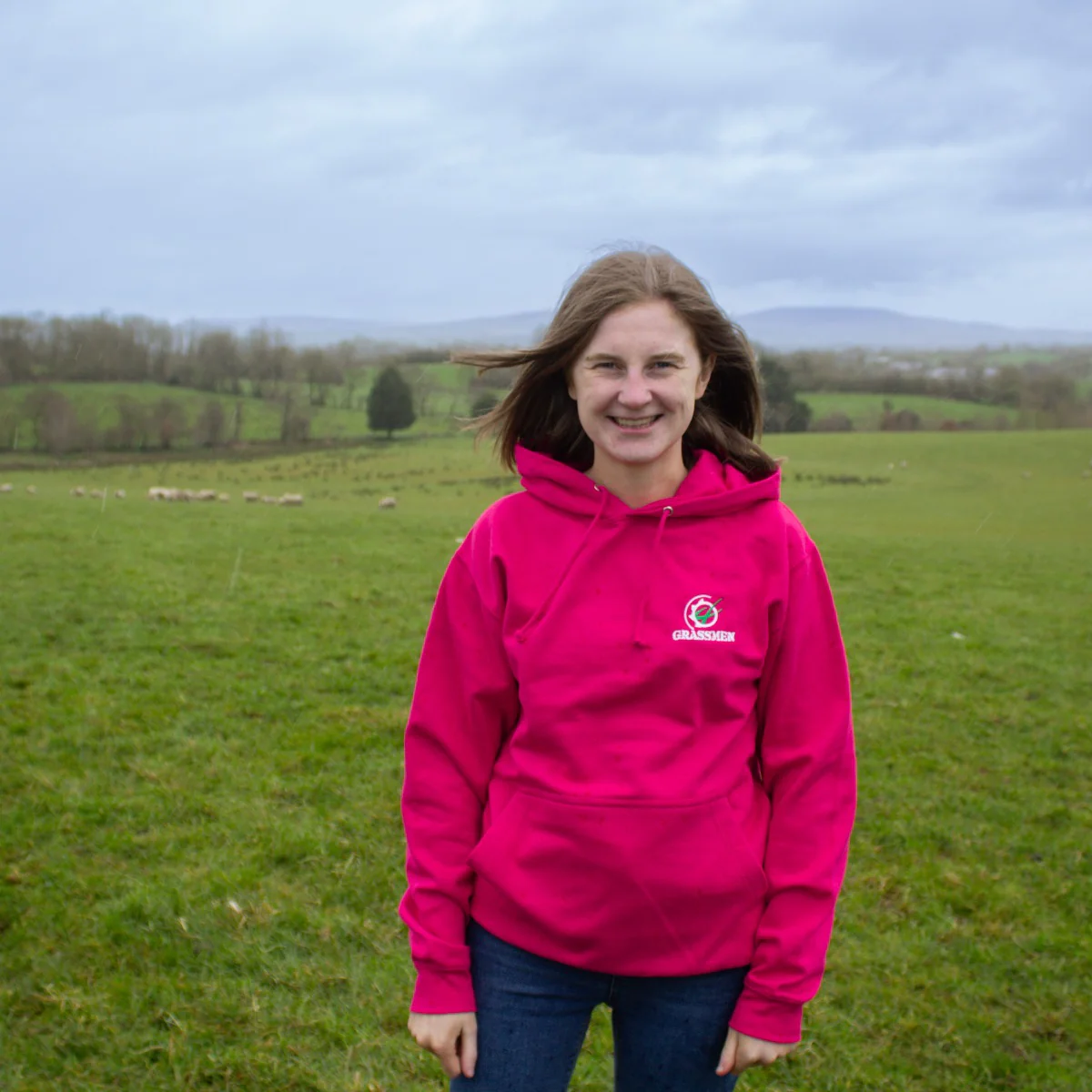 "Just trying to get my sheep together" Pink Hoodie Unisex Adults Hoodie - Image 4