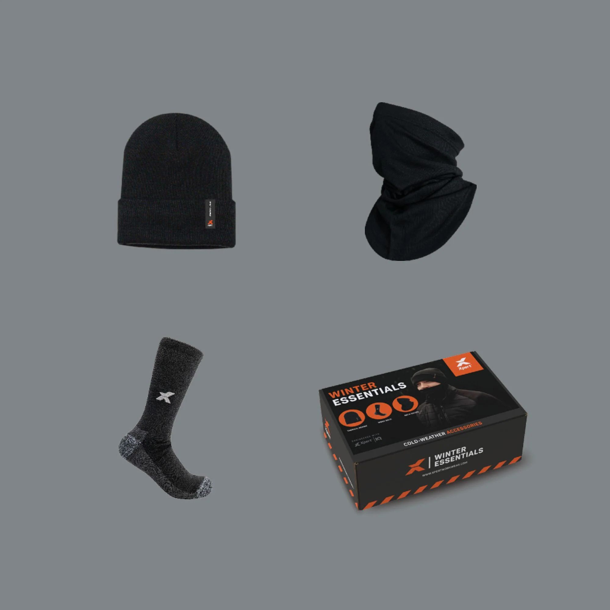 Xpert Winter Essentials Set Socks, Hat & Snood Black - Image 3